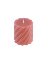 SÄULENKERZE GEDREHT ROSA FLAMINGO DIA 7CM X 7.5CM