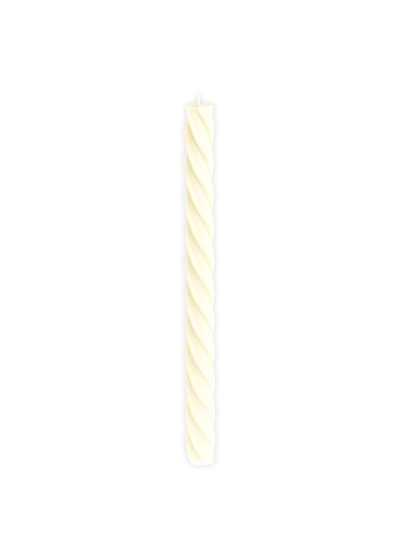 SET 2 BOUGIES FLAMBEAU TORSADE IVOIRE DIA 2.2CM X 26CM