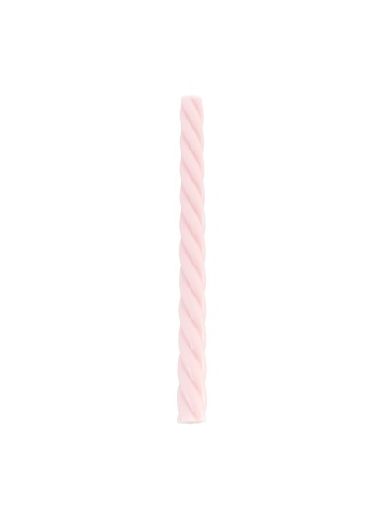 SET 2 NUDE PINK SPIRAL TAPER CANDLES DIA 2.2CM X 26CM