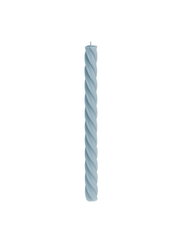 SET 2 STEEL BLUE SPIRAL TAPER CANDLES DIA 2.2CM X 26CM
