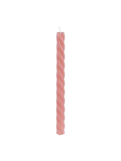 SET 2 BOUGIES FLAMBEAU TORSADE ROSE FLAMINGO DIA 2.2CM X 26CM