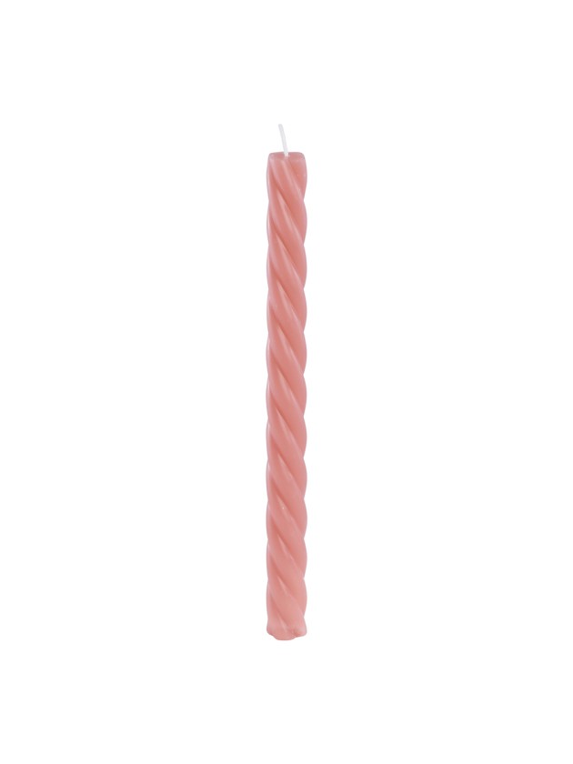 SET 2 FACKELKERZEN GEDREHT ROSA FLAMINGO DIA 2.2CM X 26CM