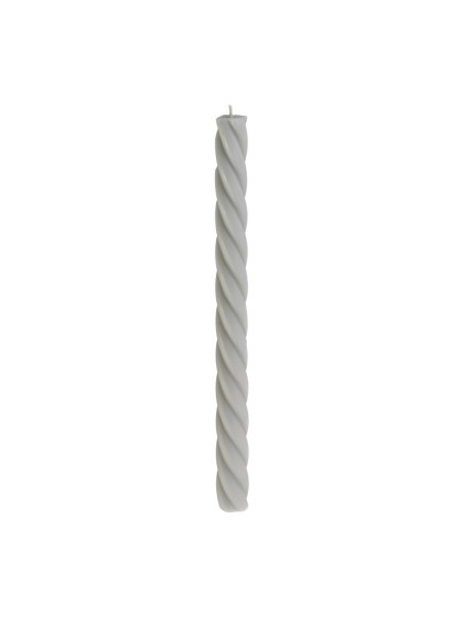 SET 2 BOUGIES FLAMBEAU TORSADE GRIS DIA 2.2CM X 26CM