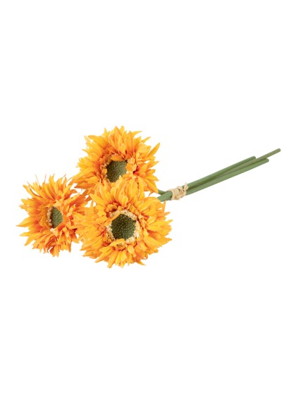 BUNCH 3 TANGERINE GERBERA 25CM