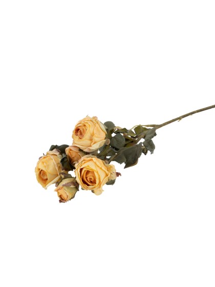 TIGE 5 ROSES JAUNES EFFET REALISTE 43CM