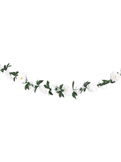 GIRLANDE PFINGSTROSEN WEISS 220CM