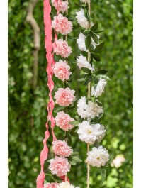 GIRLANDE PFINGSTROSEN WEISS 220CM