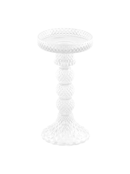 KERZENHALTER GLAS TRANSPARENT MACARENA GM DIA 8.8CM X 16.7CM