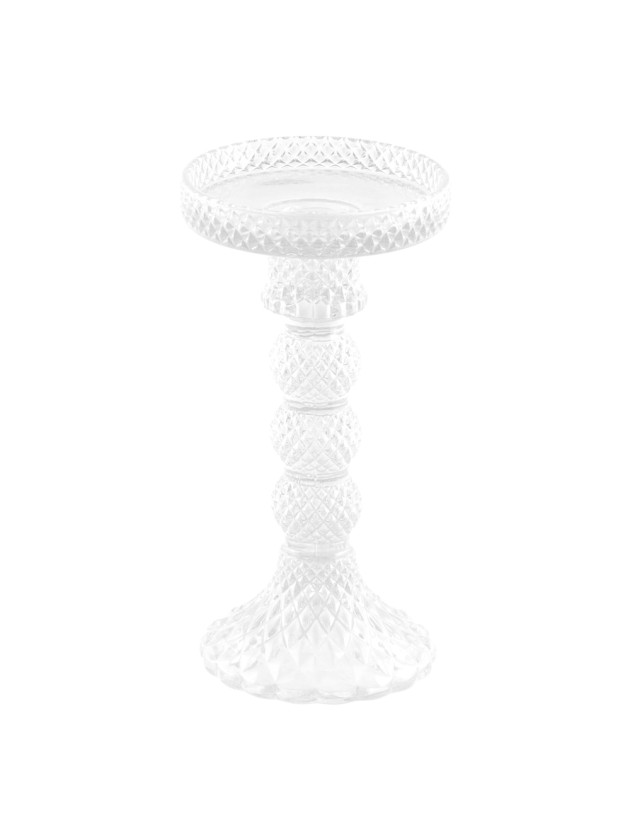 KERZENHALTER GLAS TRANSPARENT MACARENA GM DIA 8.8CM X 16.7CM