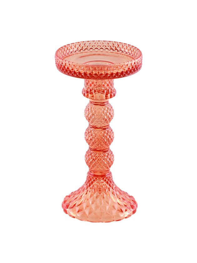 TANGERINE GLASS CANDLEHOLDER MACARENA BIG SIZE DIA 8.8CM X 16.7CM