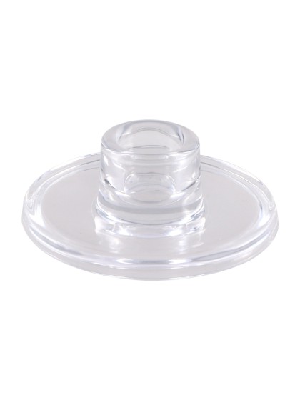 CLEAR GLASS ROUND TAPER CANDLE HOLDER DIA 8.9CM X 3.5CM