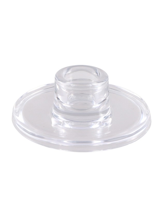 CLEAR GLASS ROUND TAPER CANDLE HOLDER DIA 8.9CM X 3.5CM