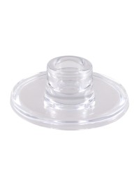 CLEAR GLASS ROUND TAPER CANDLE HOLDER DIA 8.9CM X 3.5CM