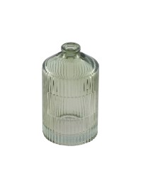 MINI VASE GLAS GERILLT GRÜN SALBEI DIA 4.3CM X 7.5CM