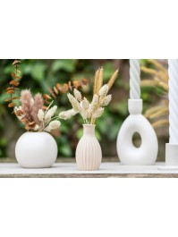 MINI VASE KERAMIK GERILLT ROSA NUDE DIA 4.5CM X 8.5CM