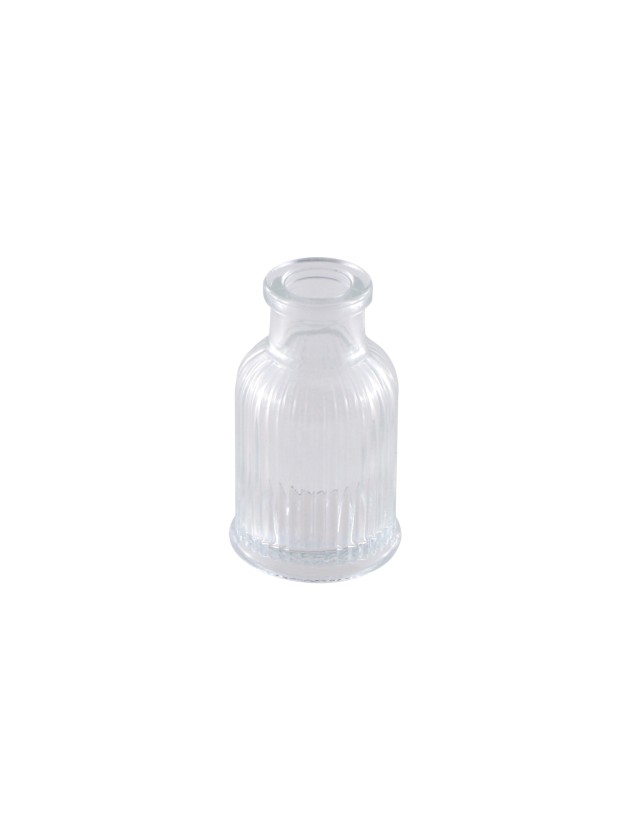 MINI VASE GLAS GERILLT TRANSPARENT BALLADE DIA 4.3CM X 7.4CM