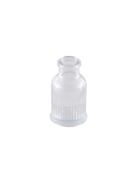 MINI VASE GLAS GERILLT TRANSPARENT BALLADE DIA 4.3CM X 7.4CM