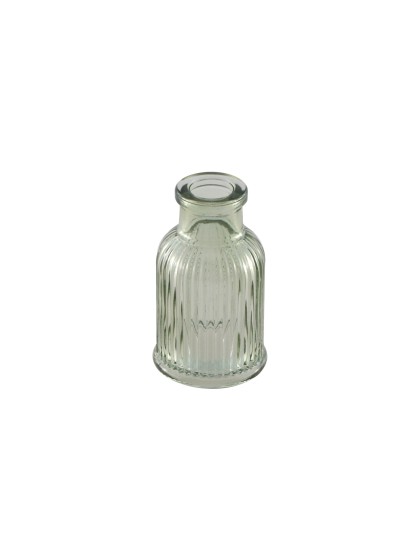 MINI VASE GLAS GERILLT GRÜN SALBEI BALLADE DIA 4.3CM X 7.4CM