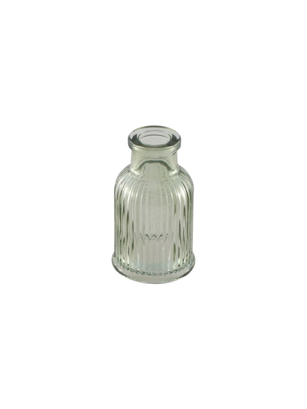 MINI VASE GLAS GERILLT GRÜN SALBEI BALLADE DIA 4.3CM X 7.4CM
