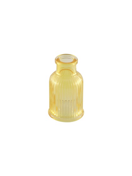 MINI VASE VERRE STRIE JAUNE BALLADE DIA 4.3CM X 7.4CM