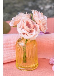 MINI VASE GLAS GERILLT GELB BALLADE DIA 4.3CM X 7.4CM