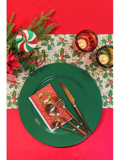 SOUS-ASSIETTE PP VERT EVERGREEN BRILLANT DIA 33CM