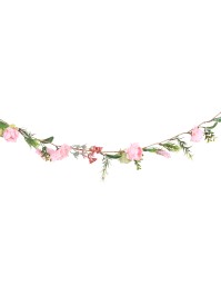 GIRLANDE BLUMEN ROSE/VERT 120CM