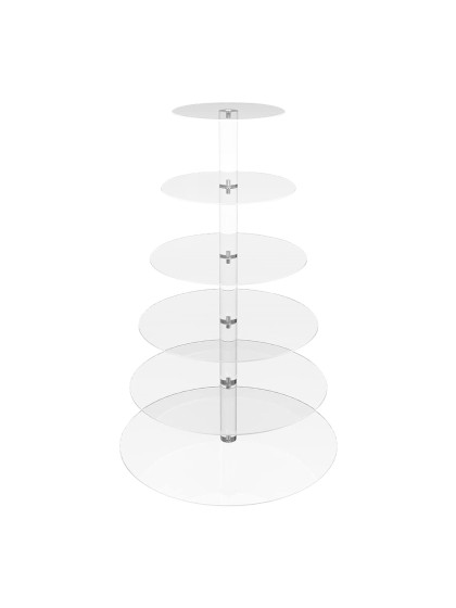 6-LEVEL ROUND ACRYLIC CAKE STAND  DIA 40CM X 15CM X 51.5CM