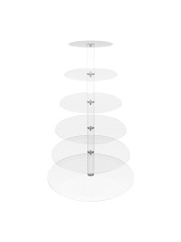 SUPPORT PLEXI ROND 6 NIVEAUX DIA 40CM X 15CM X 51.5CM