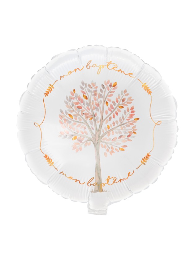 BALLON MYLAR ROND MON BAPTEME DIA 43CM