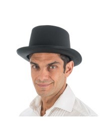 ZYLEINENDERHUT SCHWARZ SATINARTIG ERWACHSENE GRÖSSE VERSTELLBAR 12CM