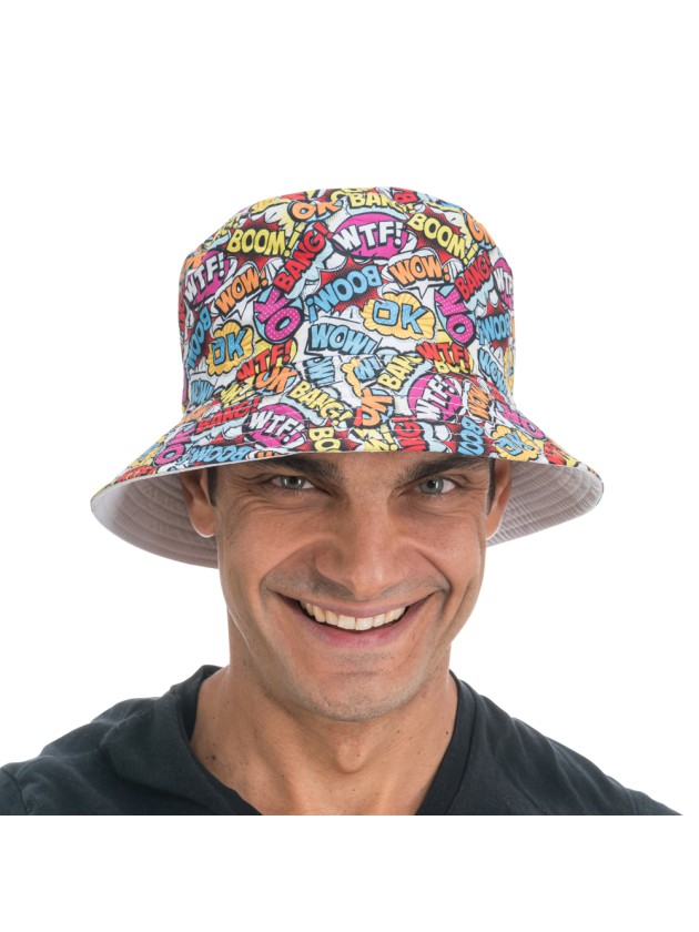 90\'S COMIC ONOMATOPOEIA BUCKET HAT ONE SIZE