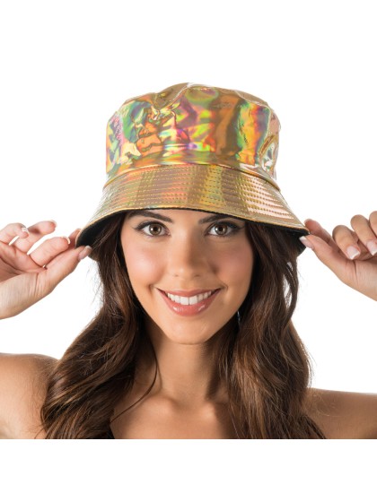 IRIDESCENT GOLD BUCKET HAT ONE SIZE
