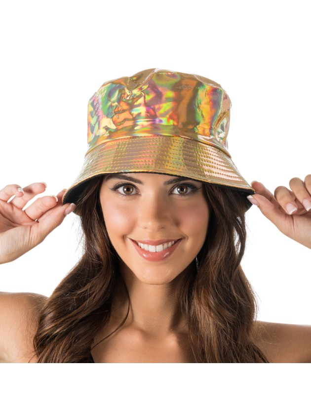 IRIDESCENT GOLD BUCKET HAT ONE SIZE
