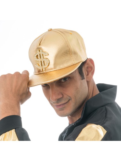 SCHIRMMÜTZE $ RAPPER GOLD Einheitsgröße