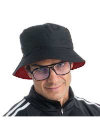 SET RAPPER 2 TEILE: SCHLAPPHUT WENDBAR SCHWARZ UND ROT MIT BRILLE Einheitsgröße