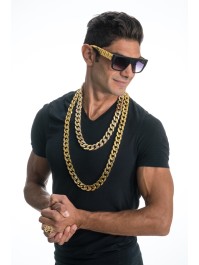 SET RAPPER 4 TEILE: BRILLE COLLIERS RING Einheitsgröße