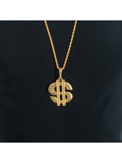 RAPPER $ CHAIN NECKLACE 90 cm - $ 4,5x5 cm