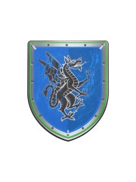 SCHILD RITTER DRACHE BLAU IN SCHAUM 28.5CM X 35CM