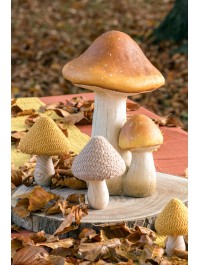 PILZ TRICOT BEIGE AUF HOLZFUSS DIA 9.5CM X 14CM