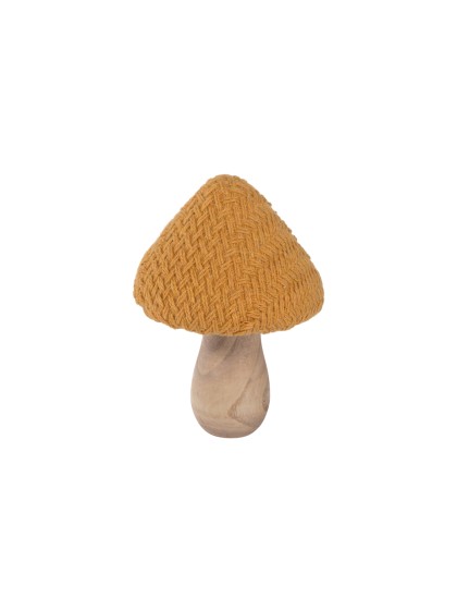 PILZ TRICOT ORENGEL AUF HOLZFUSS DIA 7CM X 11CM