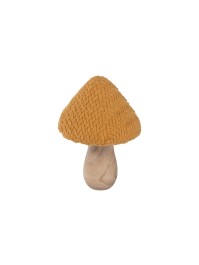 CHAMPIGNON TRICOT ORANGE SUR PIED BOIS DIA 7CM X 11CM