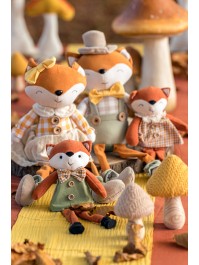 RENARD ASSIS TISSU VICHY - 2 MOD ASS FILLE GARCON 6CM X 10CM X 27CM