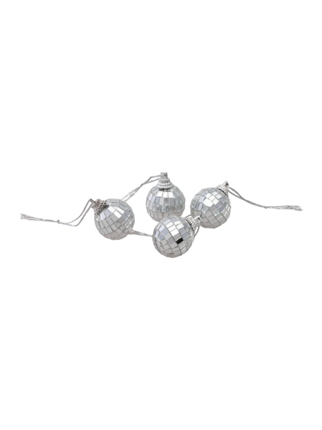 BOX OF 12 MINI SILVER DISCO BALLS DIA 3CM X 3CM