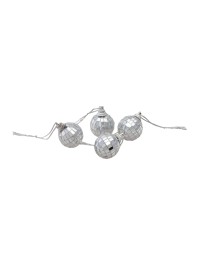 BOX OF 12 MINI SILVER DISCO BALLS DIA 3CM X 3CM