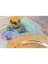 BOX AUS 12 MINI-DISKOKUGELN SILBER DIA 3CM X 3CM