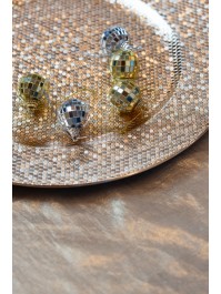 BOITE DE 12 MINI BOULES A FACETTES OR DIA 3CM X 3CM