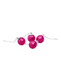 BOX OF 12 MINI FUCHSIA DISCO BALLS DIA 3CM X 3CM
