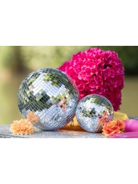 SILVER DISCO BALL DIA 15CM X 16.5CM HT