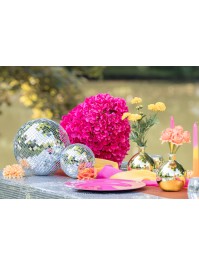 SILVER DISCO BALL DIA 15CM X 16.5CM HT